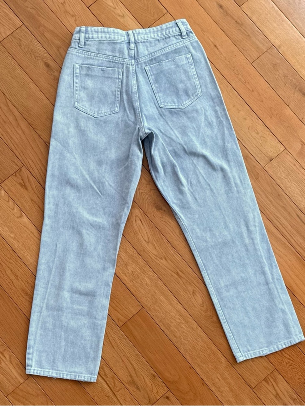 Periwinkle High Rise Straight Leg Ripped Jeans - Picture 2 of 5